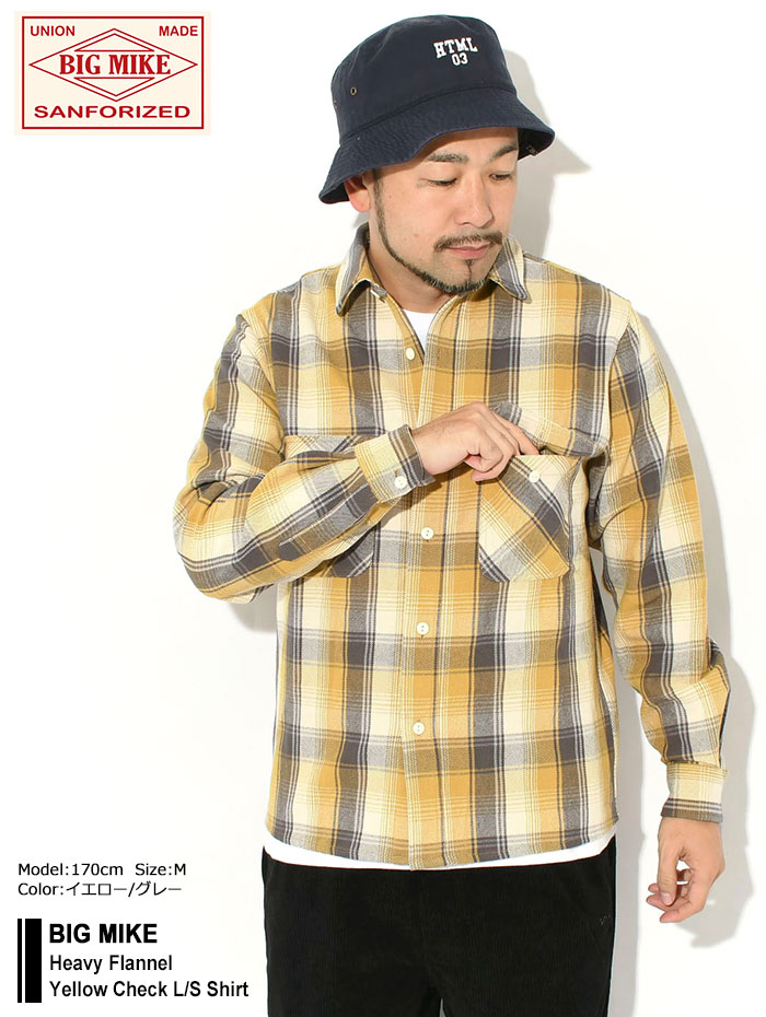 BIG MIKE（ビッグマイク） シャツ 長袖 メンズ ヘビー フランネル