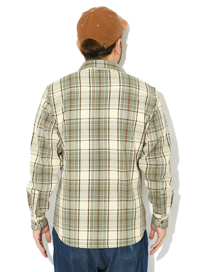 BIG MIKE 長袖ネルシャツ 16-L/16½ グリーンチェック　80's BIG MIKE（ビッグマイク） シャツ 長袖 メンズ ヘビー フランネル