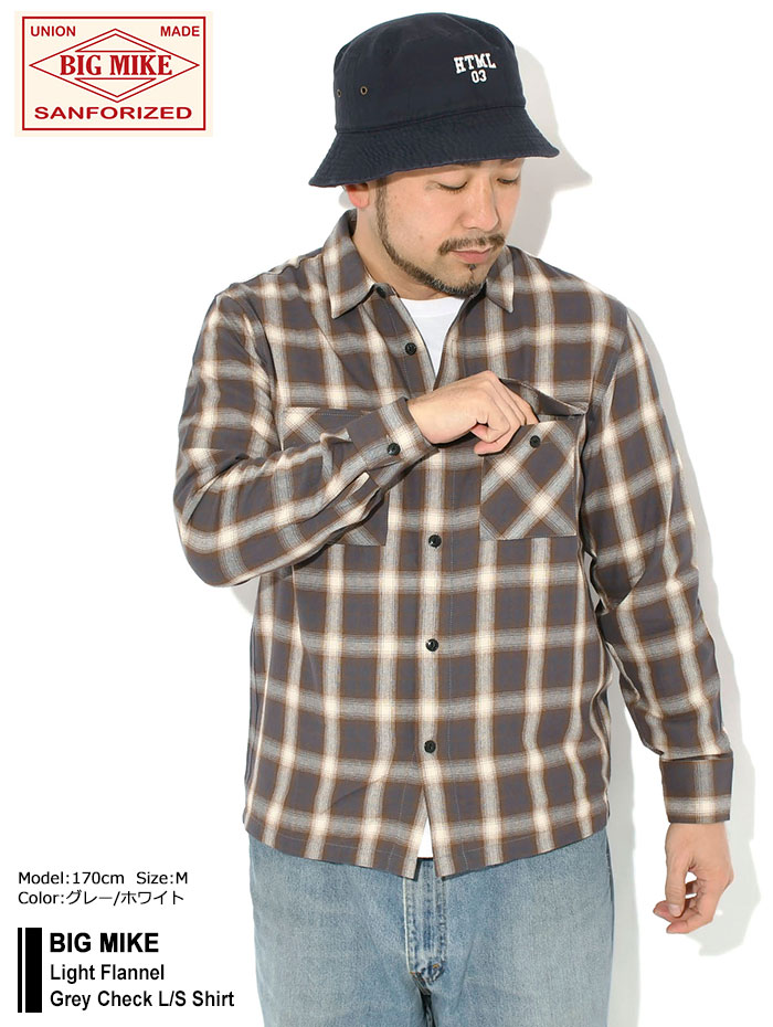 BIG MIKE(ビッグマイク) シャツ 長袖 メンズ ライト フランネル BIG MIKE(ビッグマイク) シャツ 長袖 メンズ ライト フランネル