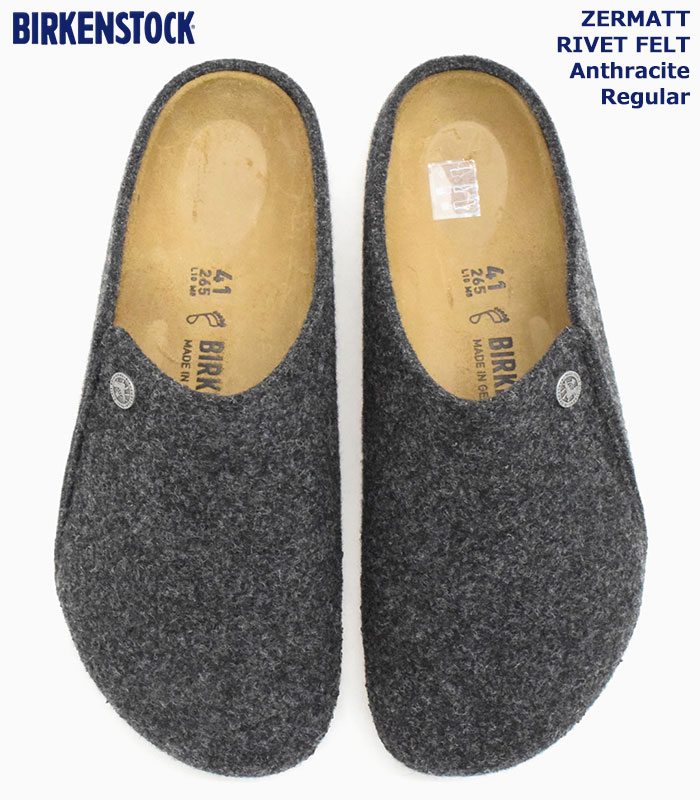 ビルケンシュトック サンダル BIRKENSTOCK レディース & メンズ ツェルマット リベット フェルト Anthracite (  ZERMATT RIVET FELT 幅広 ノーマル 1014938 )