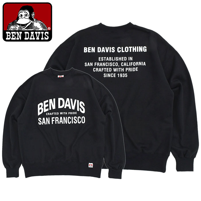 ベンデイビス トレーナー BEN DAVIS メンズ フロッキー ロゴ クルー スウェット ( C-...