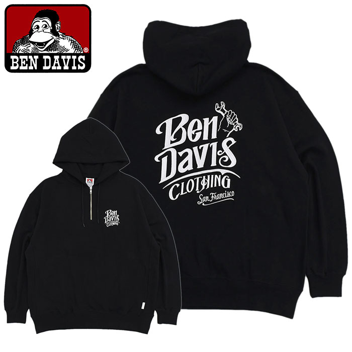 ベンデイビス パーカー プルオーバー BEN DAVIS メンズ クラシック ロゴ ハーフ ジップ フーディ ( C-24780043 Classic  Logo Half Zip Hoodie スウェット )