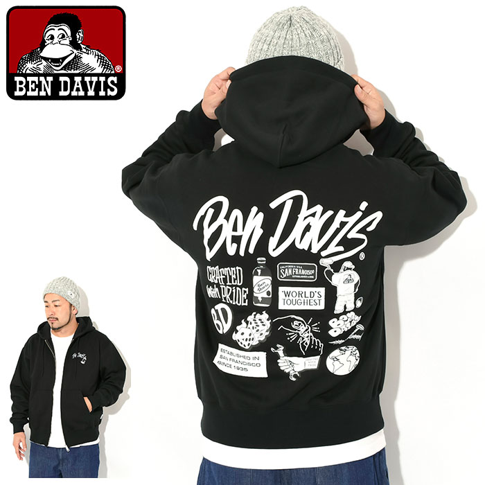 BEN DAVIS（ベンデイビス） パーカー ジップアップ メンズ