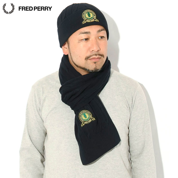 FRED PERRY（フレッドペリー） マフラー メンズ テニス バッジ
