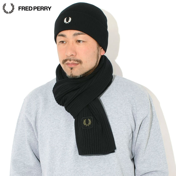 FRED PERRY（フレッドペリー） マフラー メンズ コットン リブド