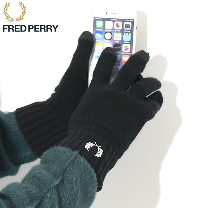 フレッドペリー 手袋 FRED PERRY メンズ ローレル リース グローブ ( C4128 Laurel Wreath Gloves スマートフォン対応 小物 )[M便 1/1]｜icefield｜02