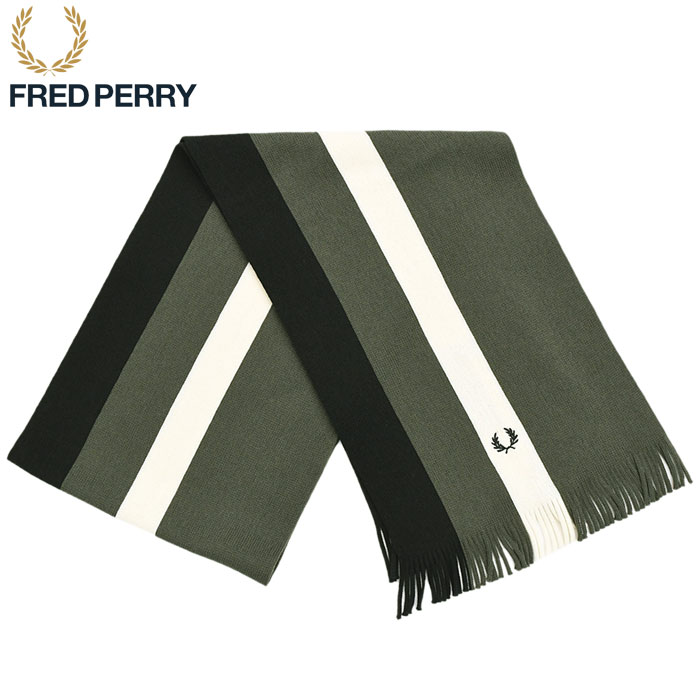 フレッドペリー マフラー FRED PERRY メンズ ボールド ストライプ ラッセル スカーフ ( C4133 Bold Stripe Raschel Scarf 小物 )｜icefield｜03