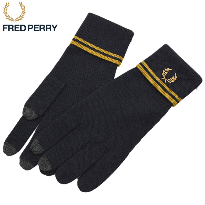 フレッドペリー 手袋 FRED PERRY メンズ ツイン ティップド メリノ ウール グローブ (C9151 Twin Tipped Merino  Wool Gloves スマートフォン対応)[M便 1/1]