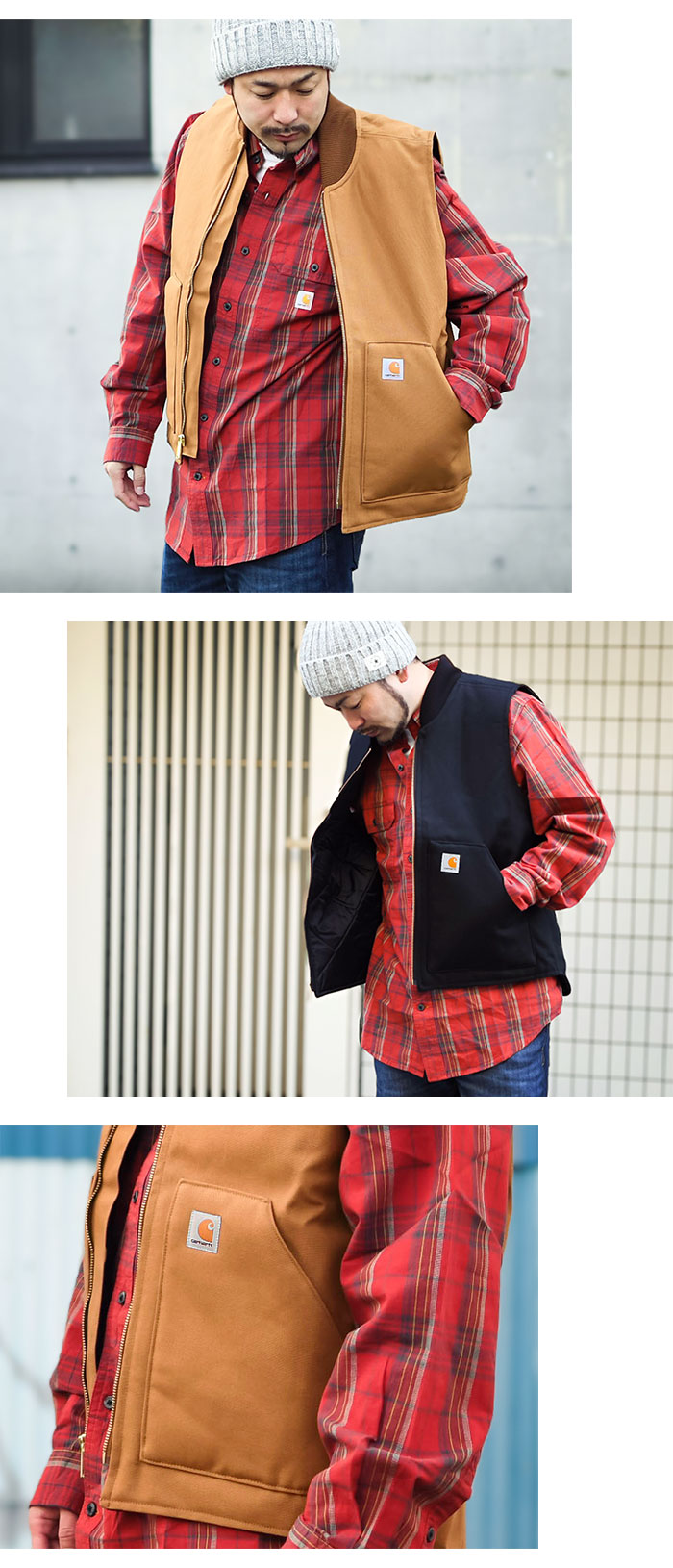 Carharttカーハートのジャケット Relaxed Fit Firm Duck Insulated Rib Collar Vest04