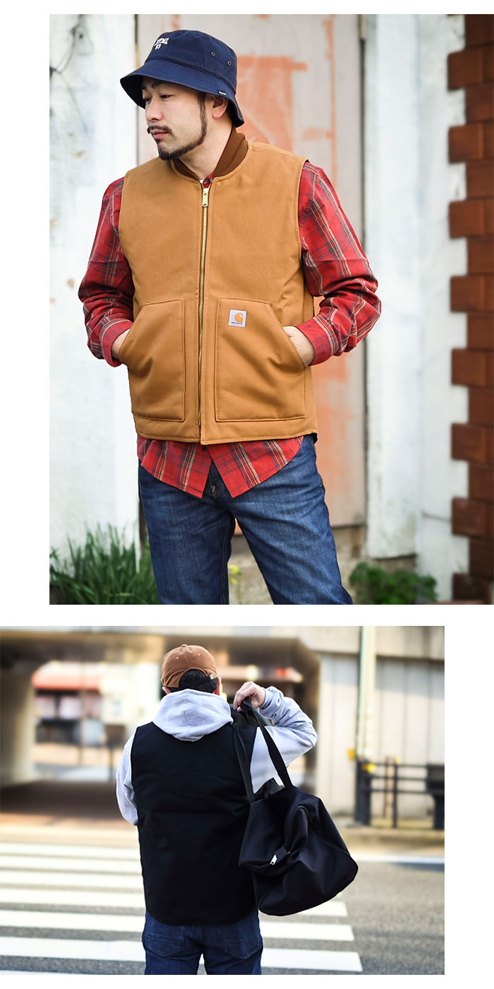 Carharttカーハートのジャケット Relaxed Fit Firm Duck Insulated Rib Collar Vest02