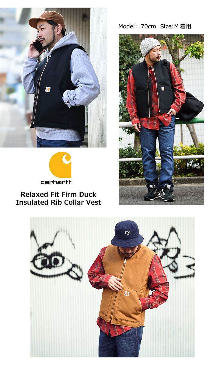 Carharttカーハートのジャケット Relaxed Fit Firm Duck Insulated Rib Collar Vest05