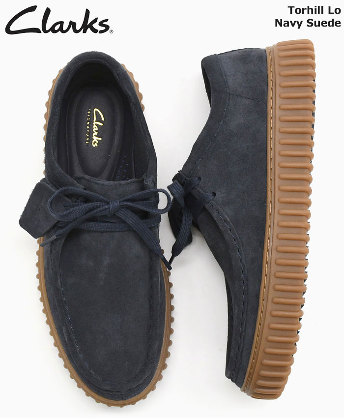 Clarks（クラークス） ブーツ メンズ 男性用 トーヒル ロー Navy Suede