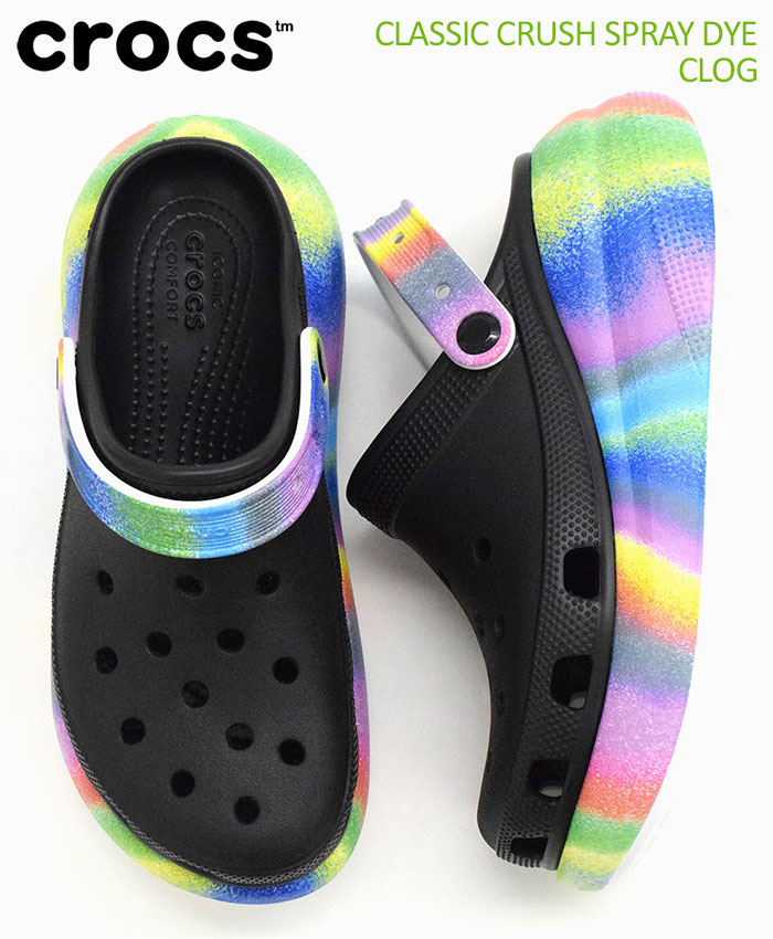 クロックス サンダル crocs レディース  メンズ クラシック クラッシュ スプレイ ダイ クロッグ ( CLASSIC CRUSH SPRAY  DYE CLOG 208057 ) :CRO-208057:ice field - 通販 - Yahoo!ショッピング