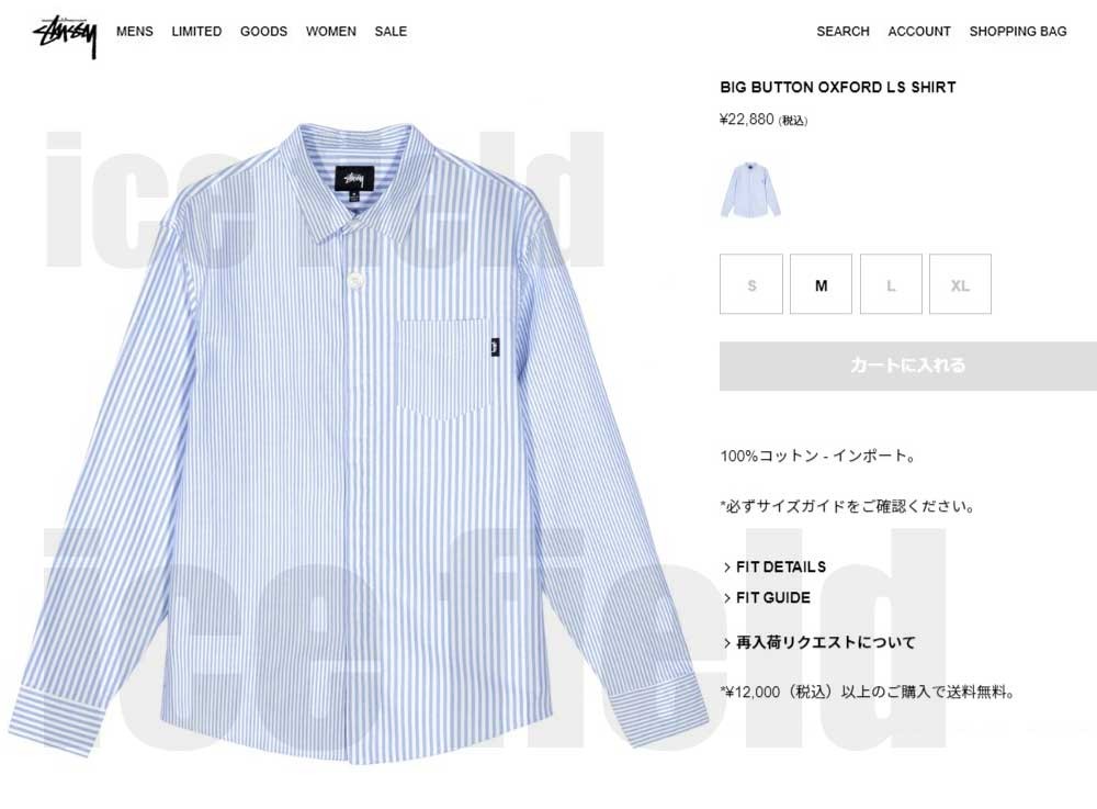 STUSSY ステューシー シャツ 長袖 メンズ Big Button Oxford