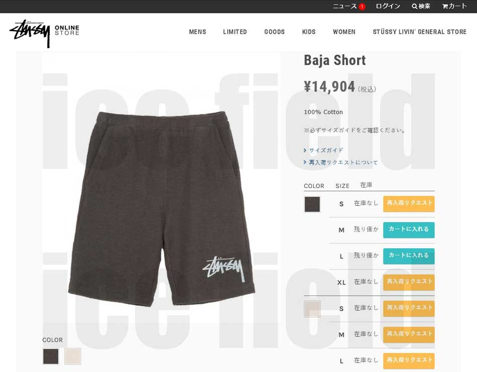 STUSSY ステューシー ハーフパンツ メンズ Baja(stussy short