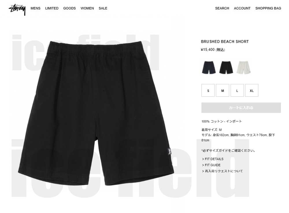 STUSSY ステューシー ハーフパンツ メンズ Brushed Beach