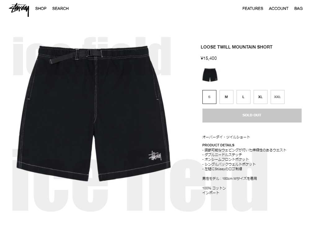 ステューシー ハーフパンツ STUSSY メンズ Loose Twill Mountain ( stussy short pant ショーツ  ショートパンツ 112275 USAモデル 正規 )