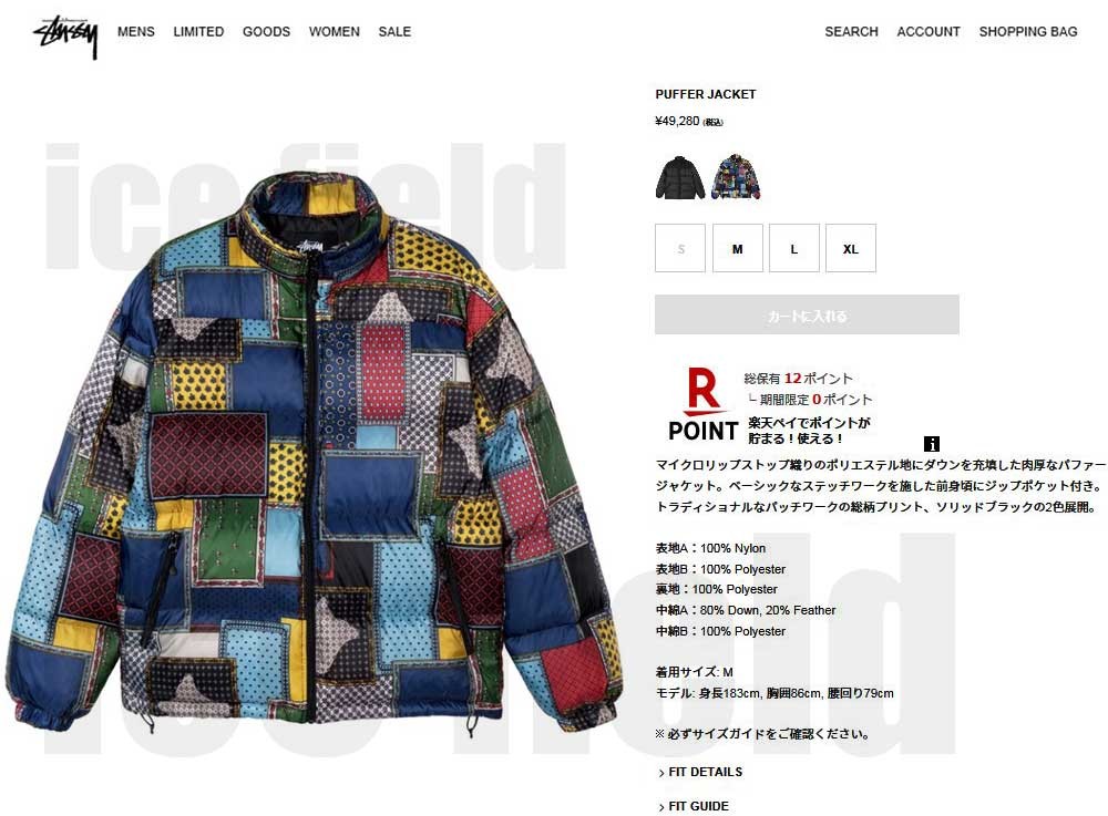 ステューシー ジャケット STUSSY メンズ Puffer ( stussy JKT ダウン