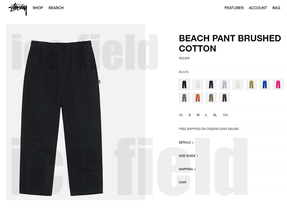 ステューシー パンツ STUSSY メンズ Brushed Beach ( stussy pant