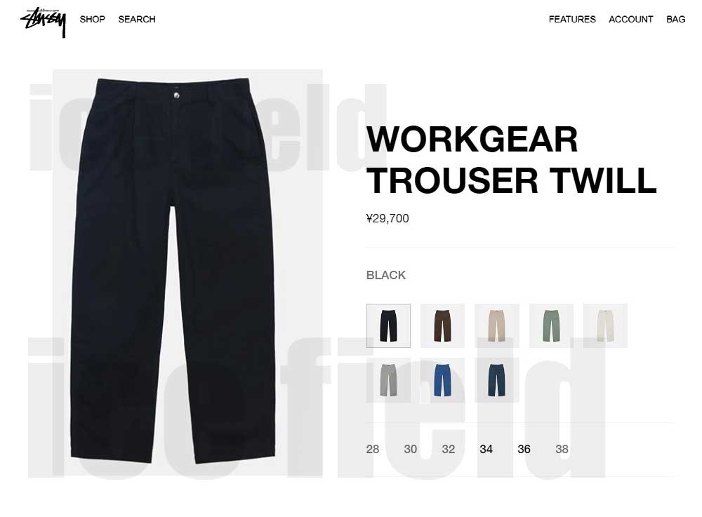 STUSSY ステューシー パンツ メンズ Twill Workgear Trouser