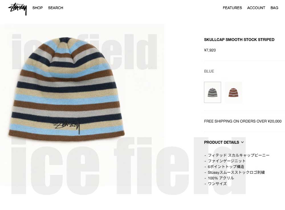 STUSSY（ステューシー） ニット帽 STUSSY Smoothstock Striped