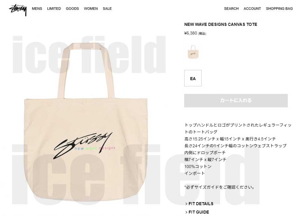 STUSSY ステューシー トートバッグ New Wave Designs Canvas