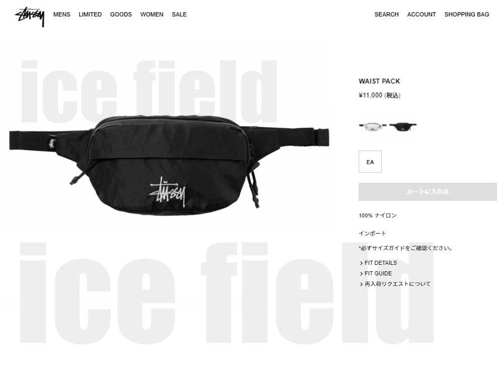 STUSSY ステューシー ウエストバッグ Pocket Waist Bag 男女兼用