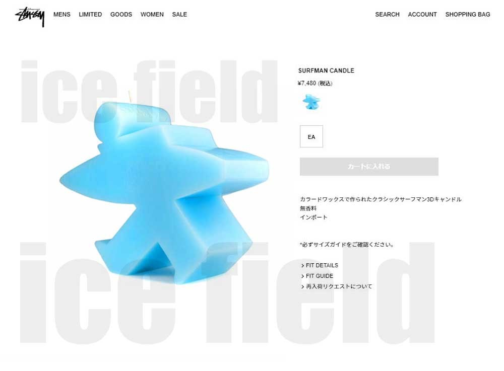 STÜSSY ステューシー SURF MANキャンドル /新品未使用） STUSSY ステューシー キャンドル Surfman ( stussy candle
