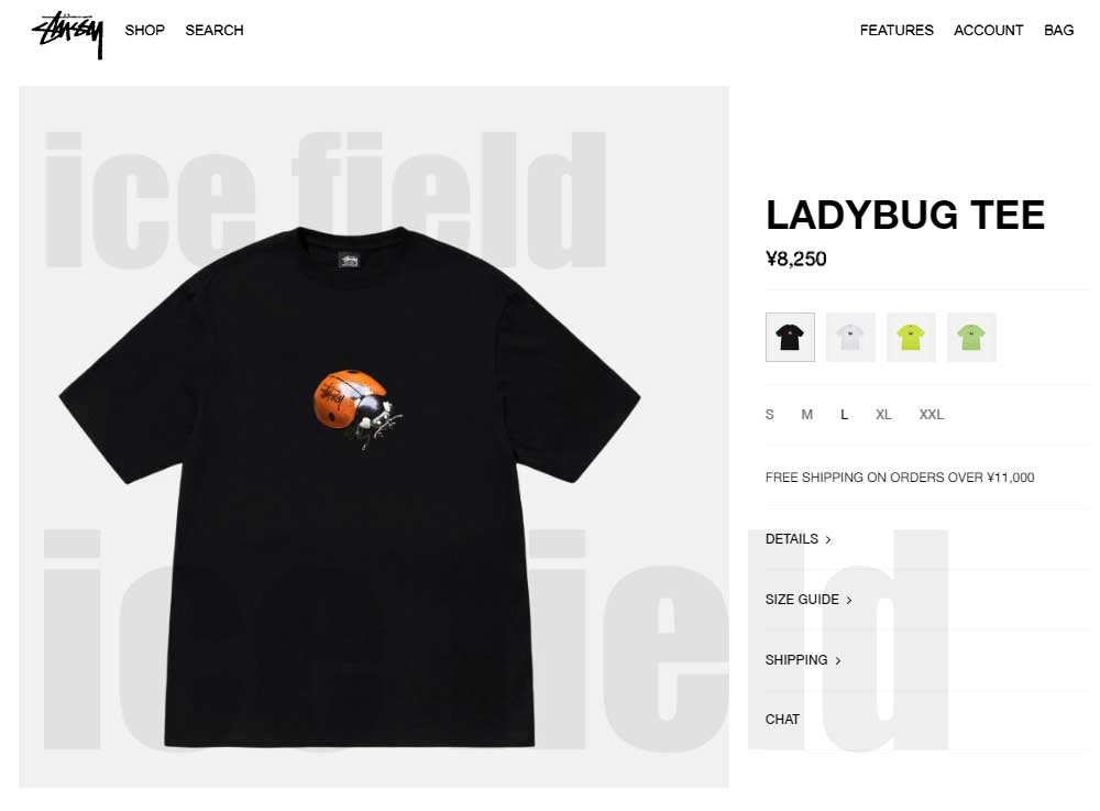 【STUSSY】ステューシー Ladybug Slim Tシャツ 