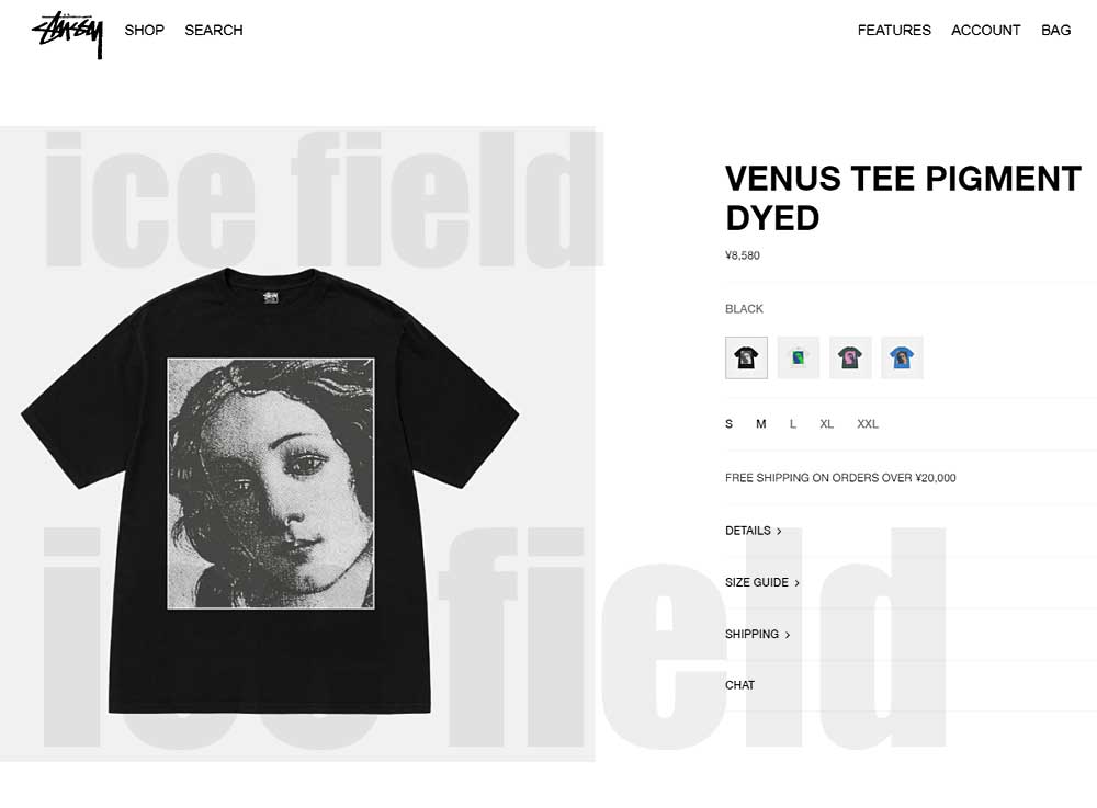 STUSSY ステューシー Tシャツ 半袖 メンズ Venus Pigment Dyed