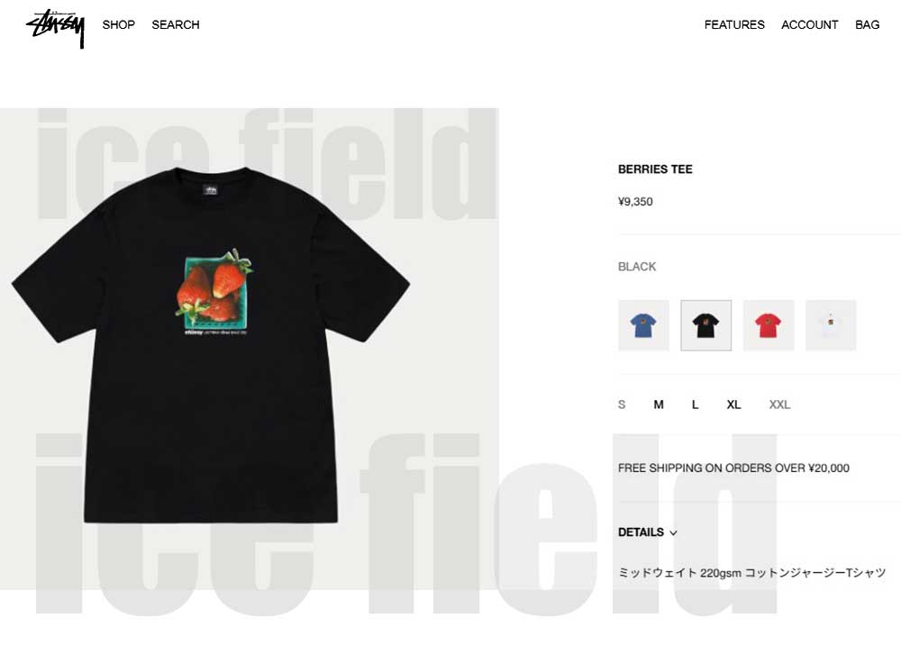STUSSY ステューシー Tシャツ 半袖 メンズ Berries ( stussy tee