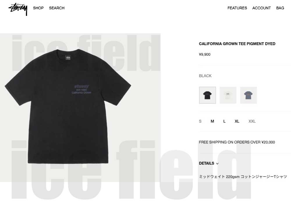STUSSY ステューシー Tシャツ 半袖 メンズ California Grown