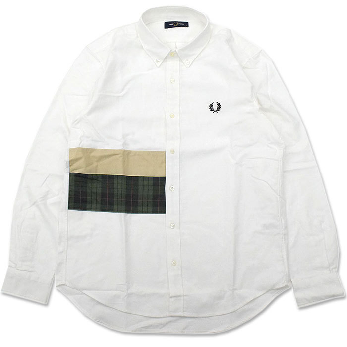 フレッドペリー シャツ 長袖 FRED PERRY メンズ パネルド ( F4569 Panelled L/S Shirt ボタンダウン カジュアルシャツ トップス )｜icefield｜03