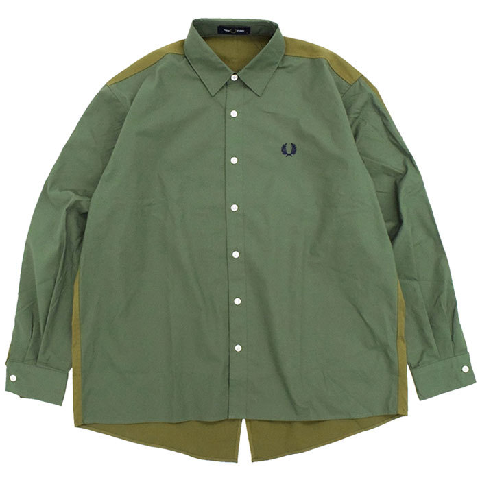 フレッドペリー シャツ 長袖 FRED PERRY メンズ フィッシュテイル 日本企画 ( F4595 Fishtail L/S Shirt JAPAN LIMITED ビッグシルエット )｜icefield｜02