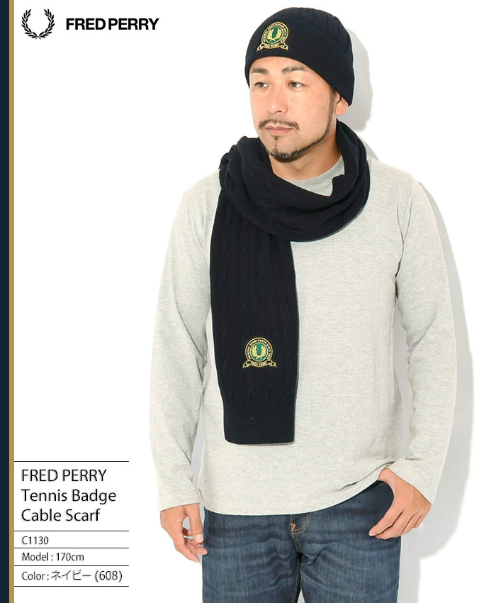 FRED PERRY（フレッドペリー） マフラー メンズ テニス バッジ