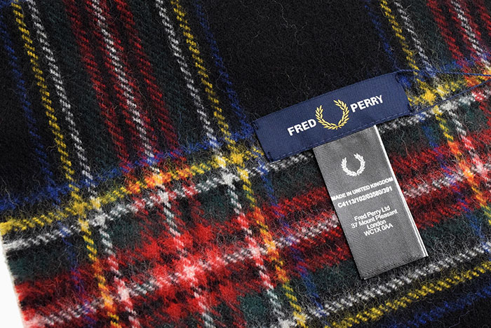 FRED PERRY フレッドペリー マフラー メンズ ブラック