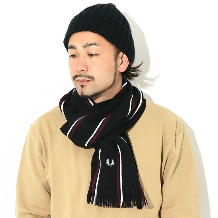 FRED PERRY（フレッドペリー） マフラー メンズ ストライプド ラッセル