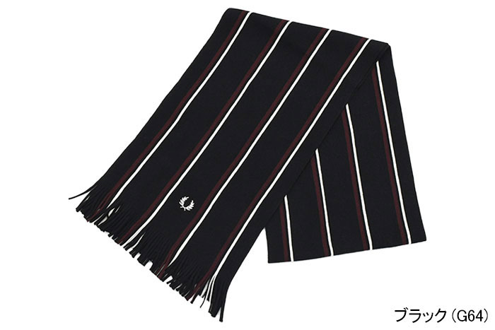 FRED PERRY（フレッドペリー） マフラー メンズ ストライプド ラッセル