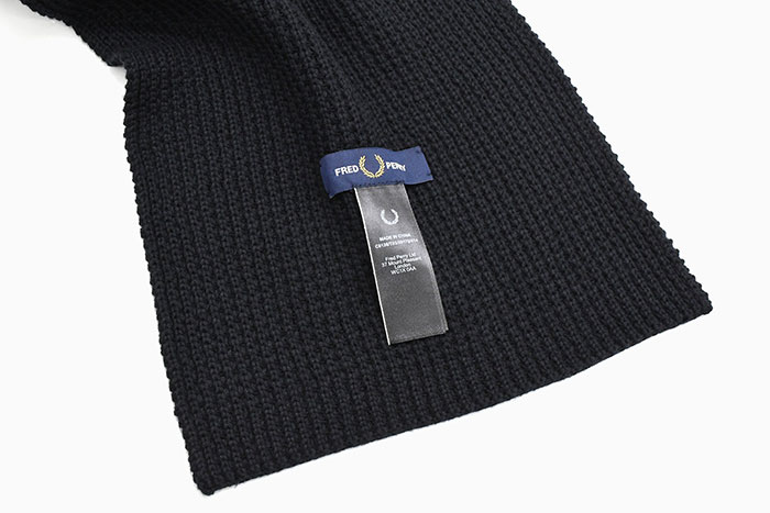 FRED PERRY フレッドペリー マフラー メンズ ワッフル ニット FRED PERRY フレッドペリー マフラー メンズ ワッフル ニット