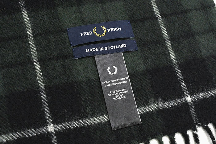 FRED PERRY フレッドペリー マフラー メンズ ラムウール
