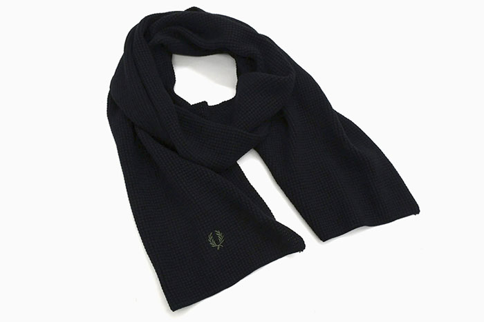 FRED PERRY フレッドペリー マフラー メンズ ワッフル ニット