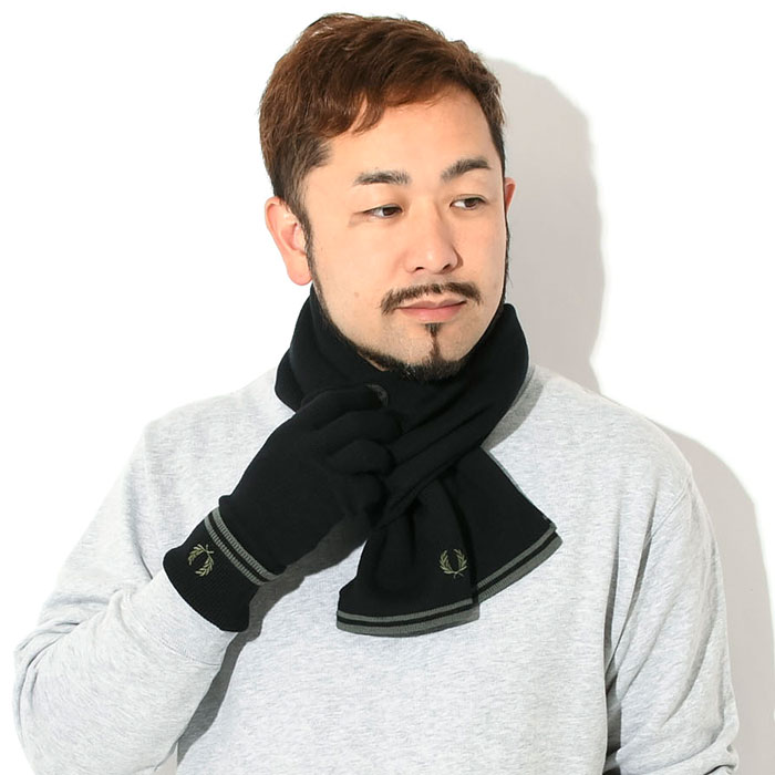 フレッドペリー マフラー FRED PERRY メンズ ツイン ティップド メリノ ウール スカーフ ( C9152 Twin Tipped  Merino Wool Scarf 小物 )[M便 1/1]