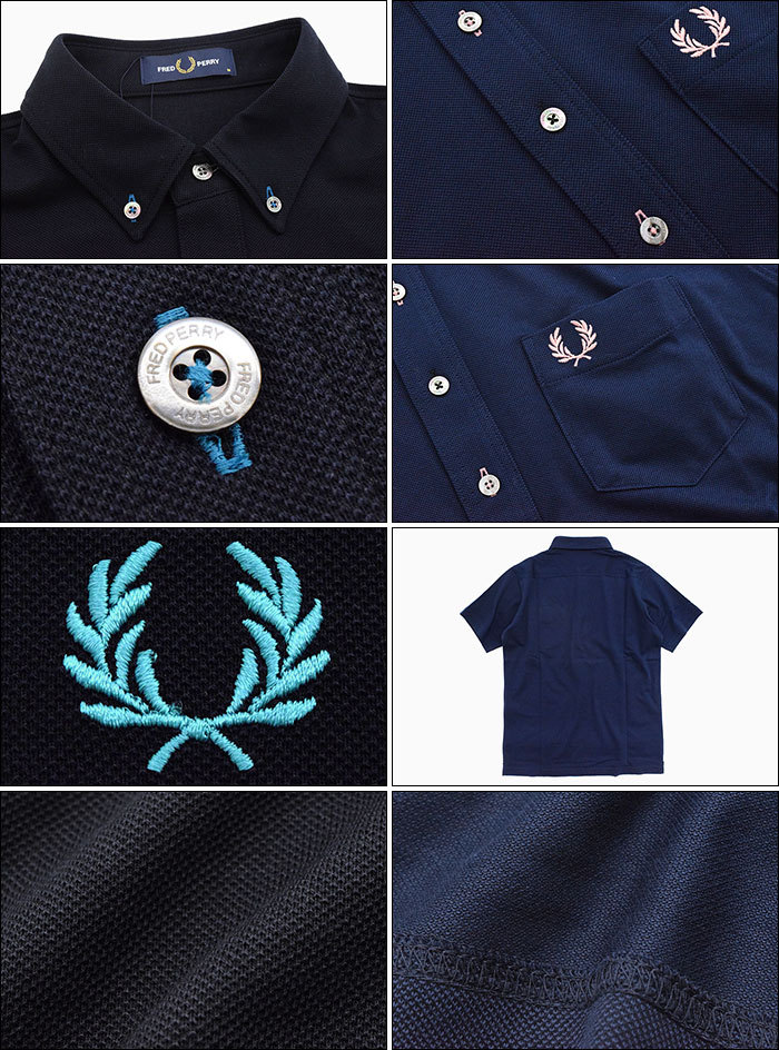 FRED PERRY フレッドペリー ポロシャツ 半袖 メンズ ボタン