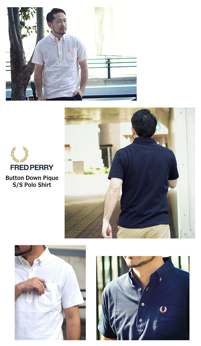 FRED PERRY フレッドペリー ポロシャツ 半袖 メンズ ボタン