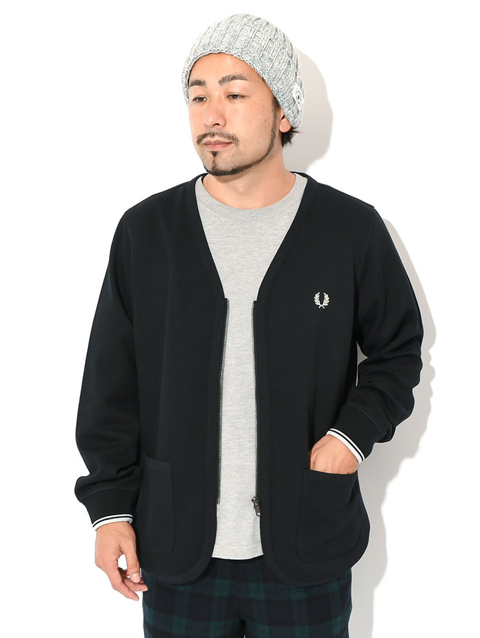 フレッドペリー カーディガン FRED PERRY メンズ ジップ スルー Vネック 日本企画 ( F1914 Zip Through V Neck  Cardigan JAPAN LIMITED )