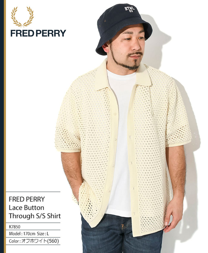 FRED PERRY フレッドペリー シャツ 半袖 メンズ レース ボタン