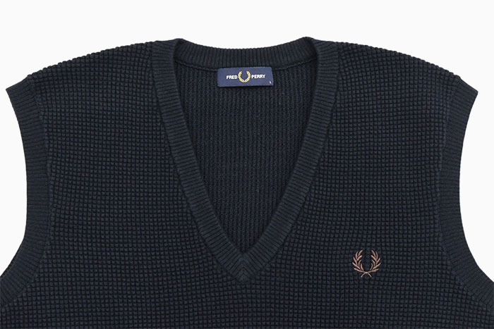 FRED PERRY フレッドペリー ベスト メンズ ワッフル ステッチ