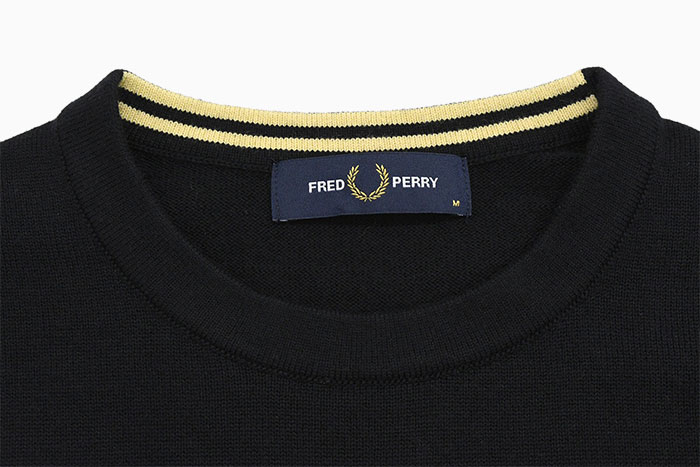 フレッドペリー FRED PERRY クルーネックニット K2117 グレー×イエロー サイズ：10 楽天市場】フレッドペリー メンズ セーター メリノウール