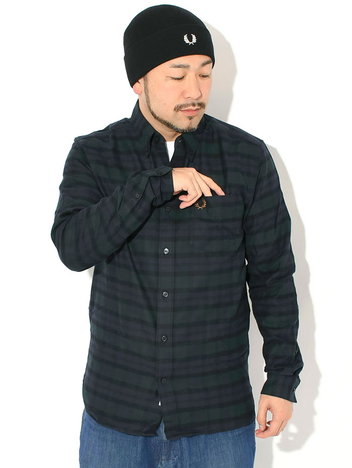 FRED PERRY（フレッドペリー） シャツ 長袖 メンズ ブラックウォッチ