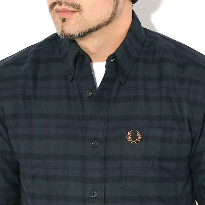 FRED PERRY（フレッドペリー） シャツ 長袖 メンズ ブラックウォッチ